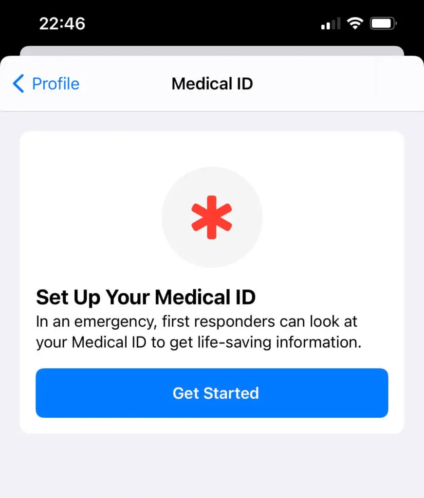 set up medical id - iphone