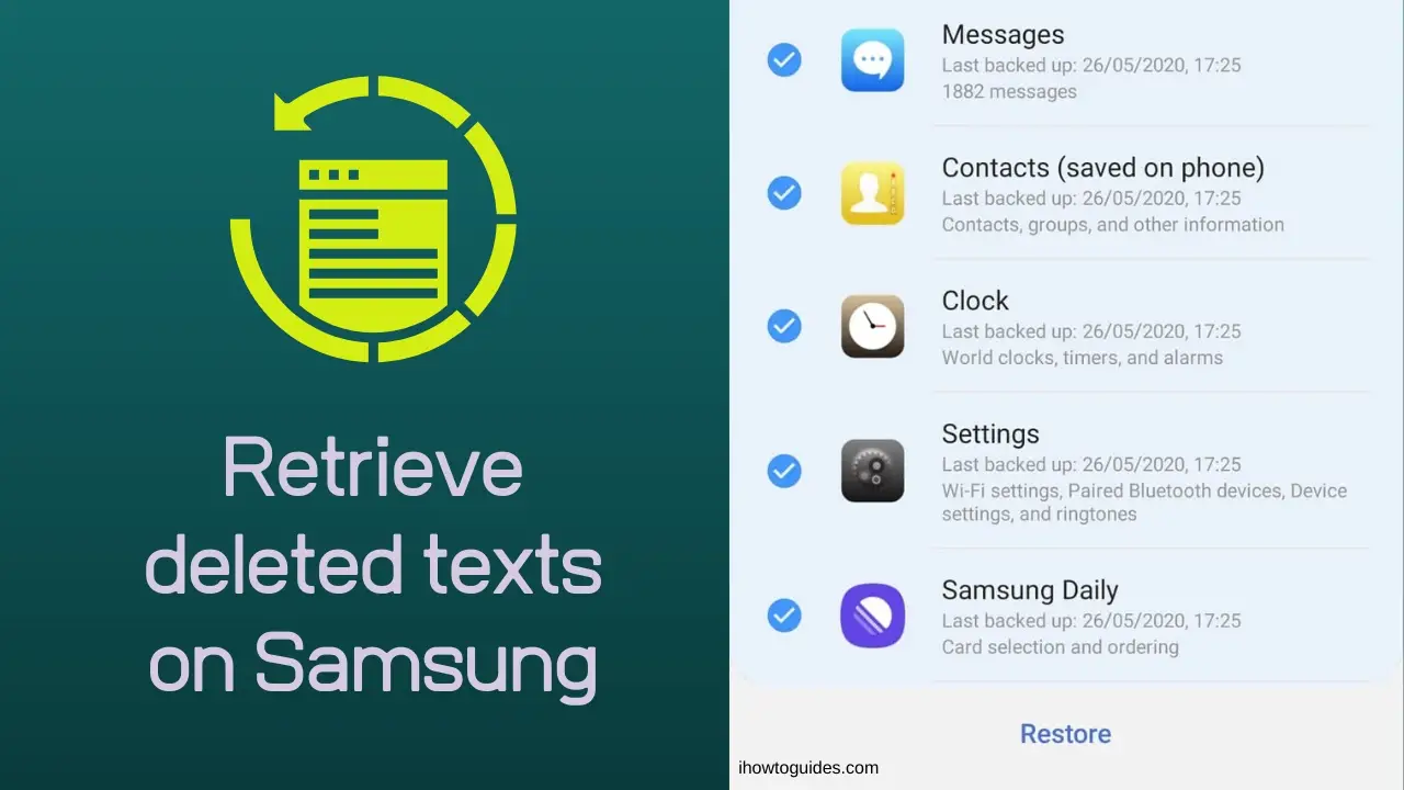 Retrieve deleted texts on Samsung
