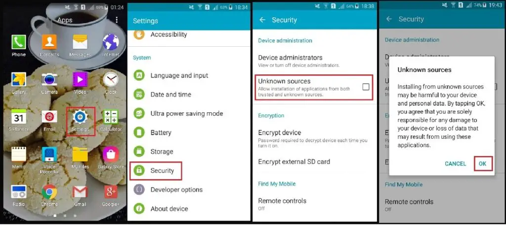 Enable install apps from unknown sources android