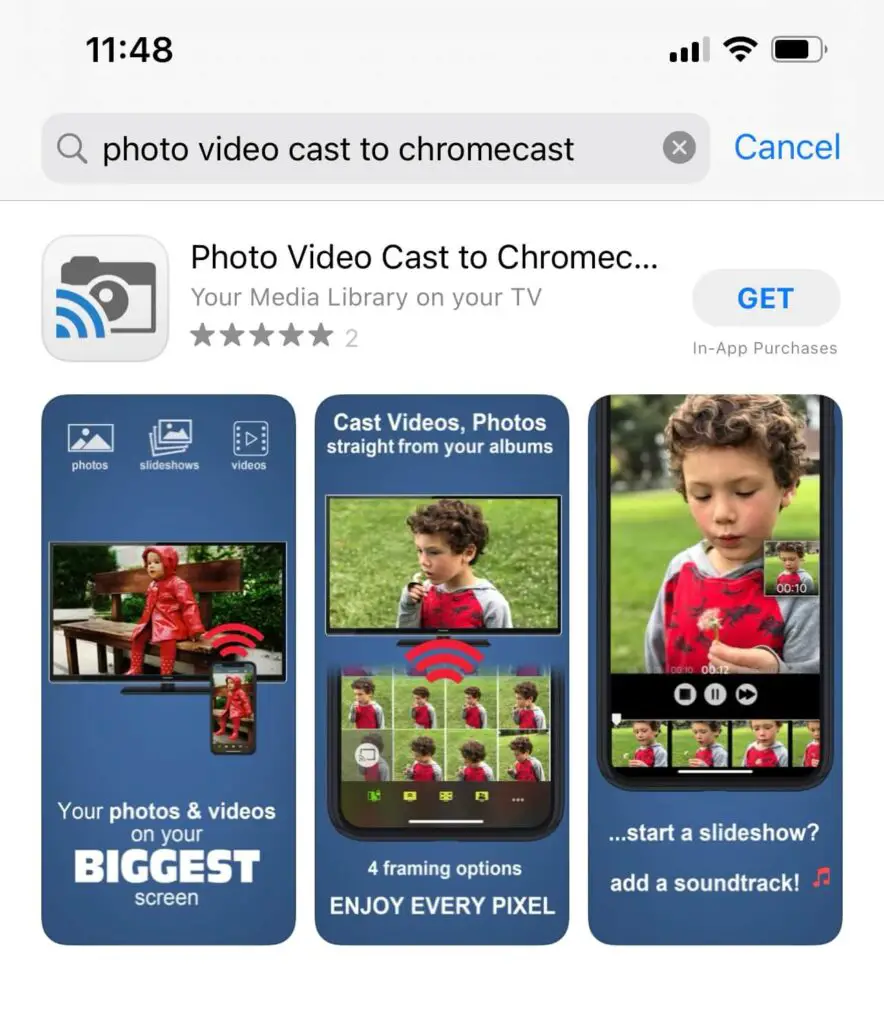 chromecast slideshow app iphone
