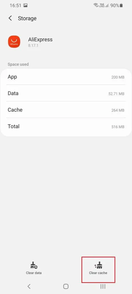 clear cache android 