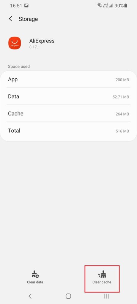 clear cache android 