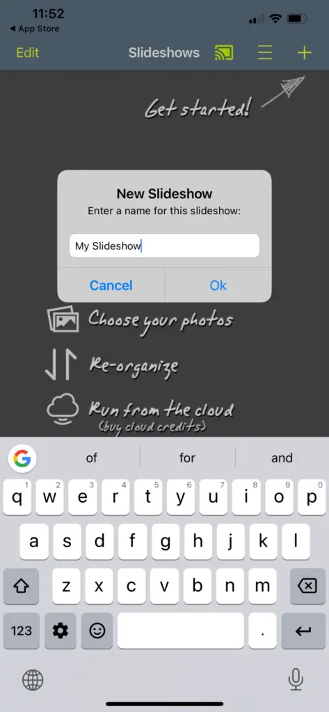 slidehsow chromecast ios