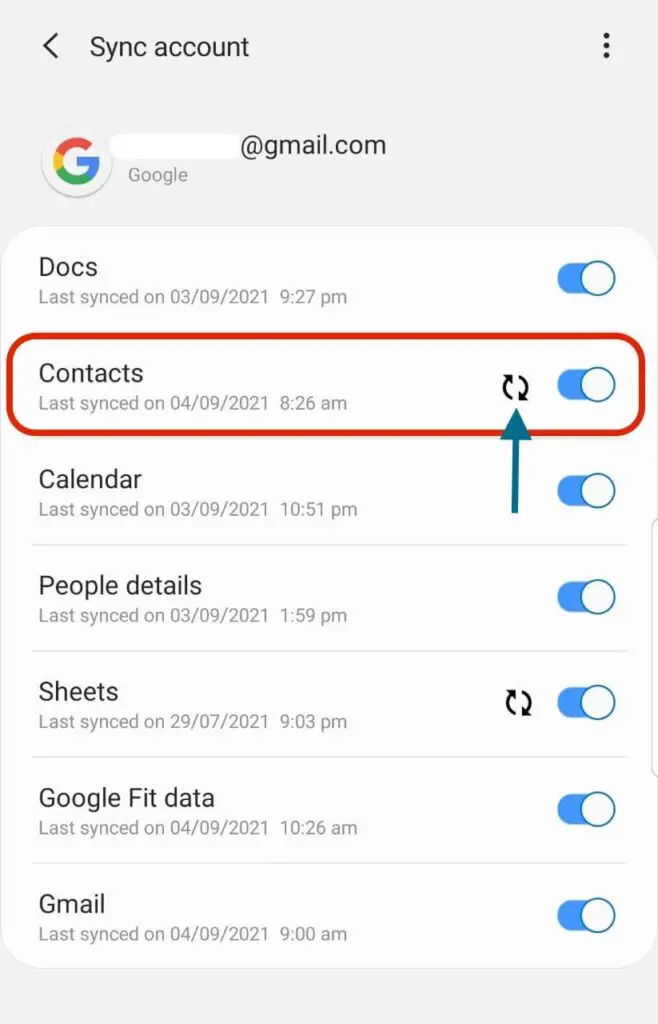contact sync android to iphone