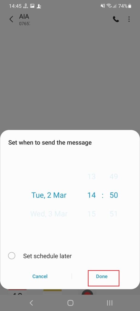 Schedule a Text Message on Android for later