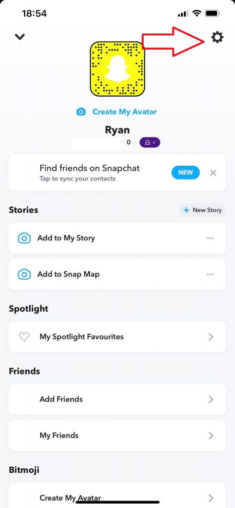 Snapchat Settings for Dark Mode