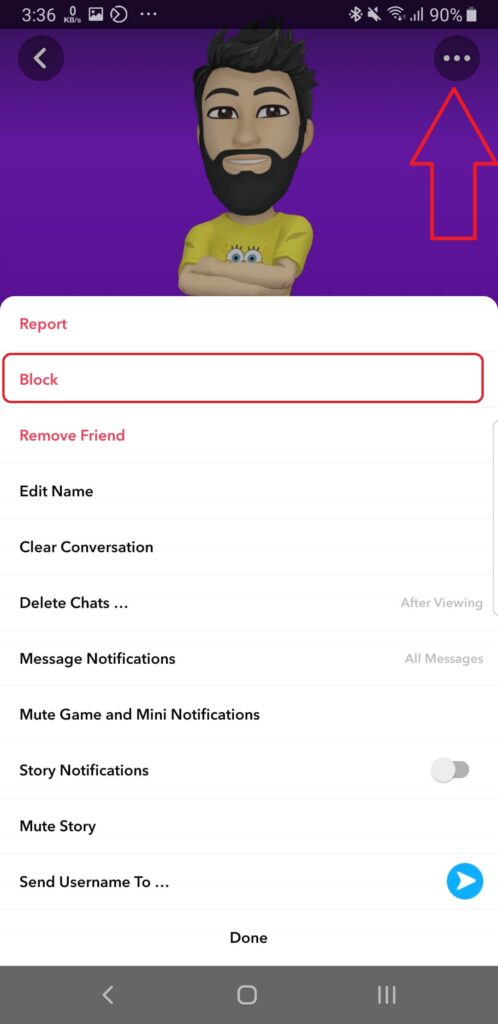 block someone on snapchat