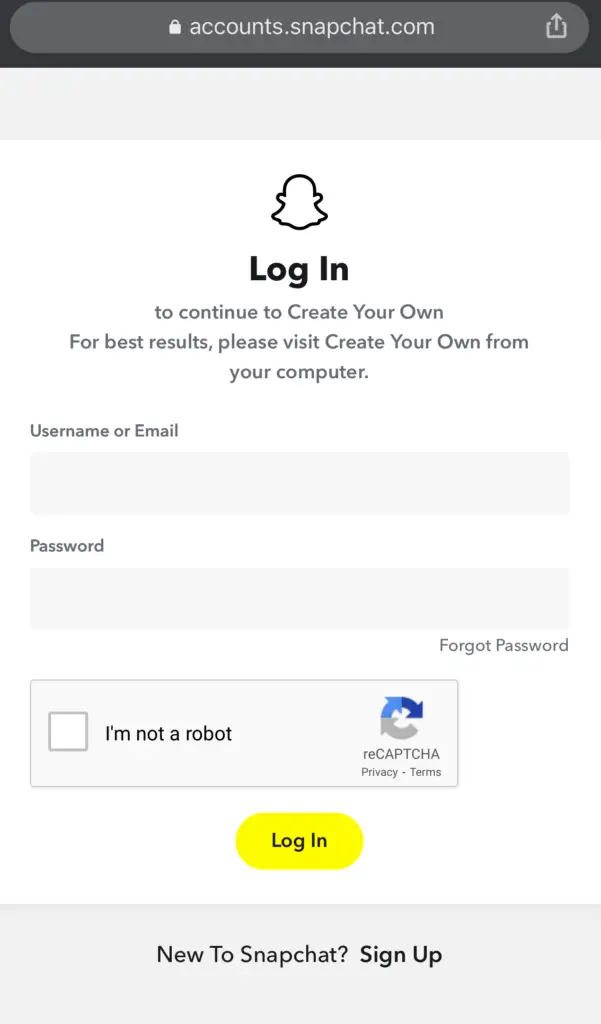 login to snapchat