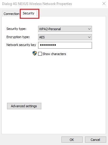 WINDOWS wireless network properties - View wifi key