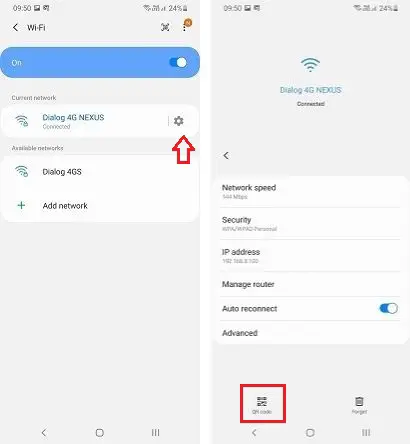 android wifi setting - share wifi password