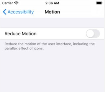 reduce motion ios