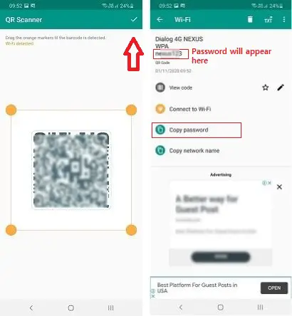 see wifi password android via qr code