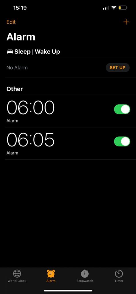 change iphone snooze time