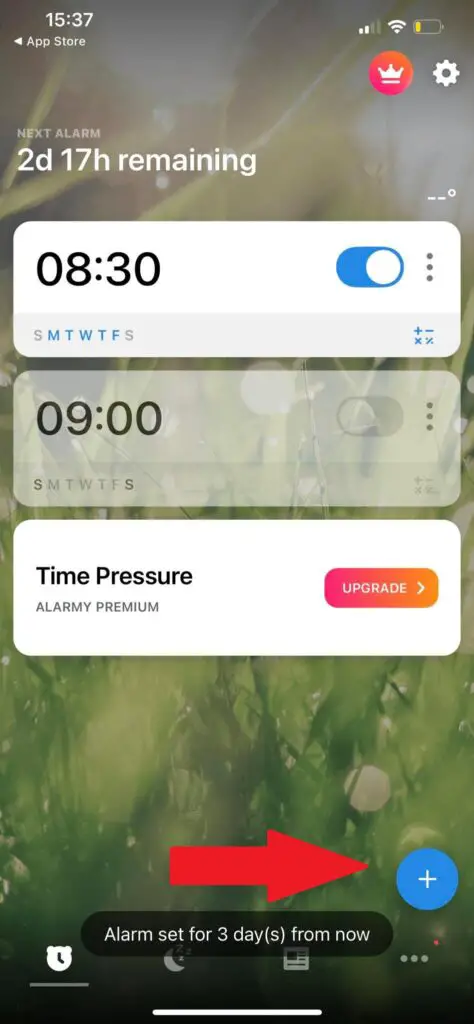 change snooze time on the iPhone from a third-party clock