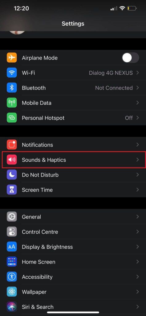 iphone settings