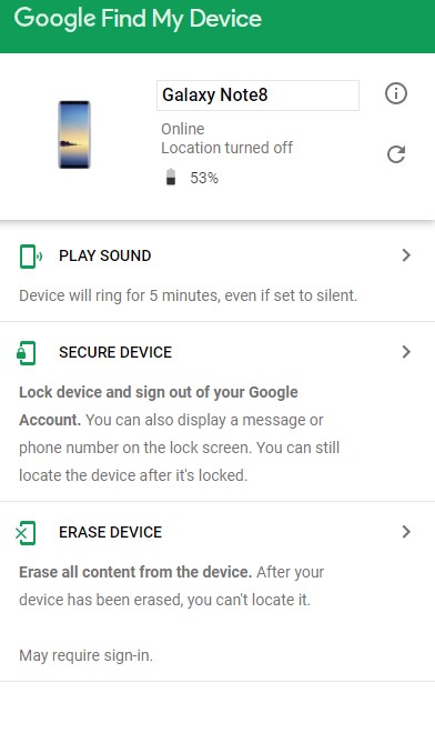 how to use google find my device
