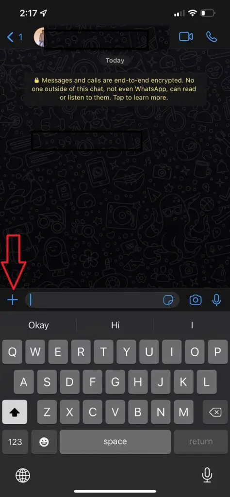 attachment button WhatsApp