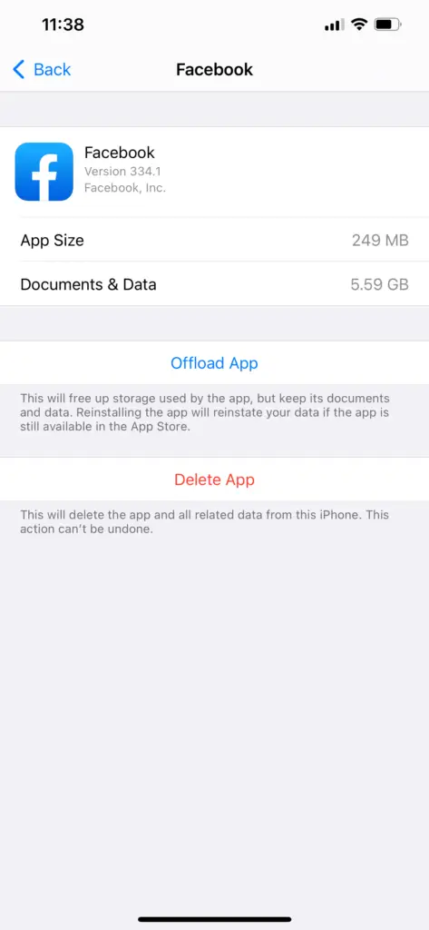 iphone clear app data without deleting app
