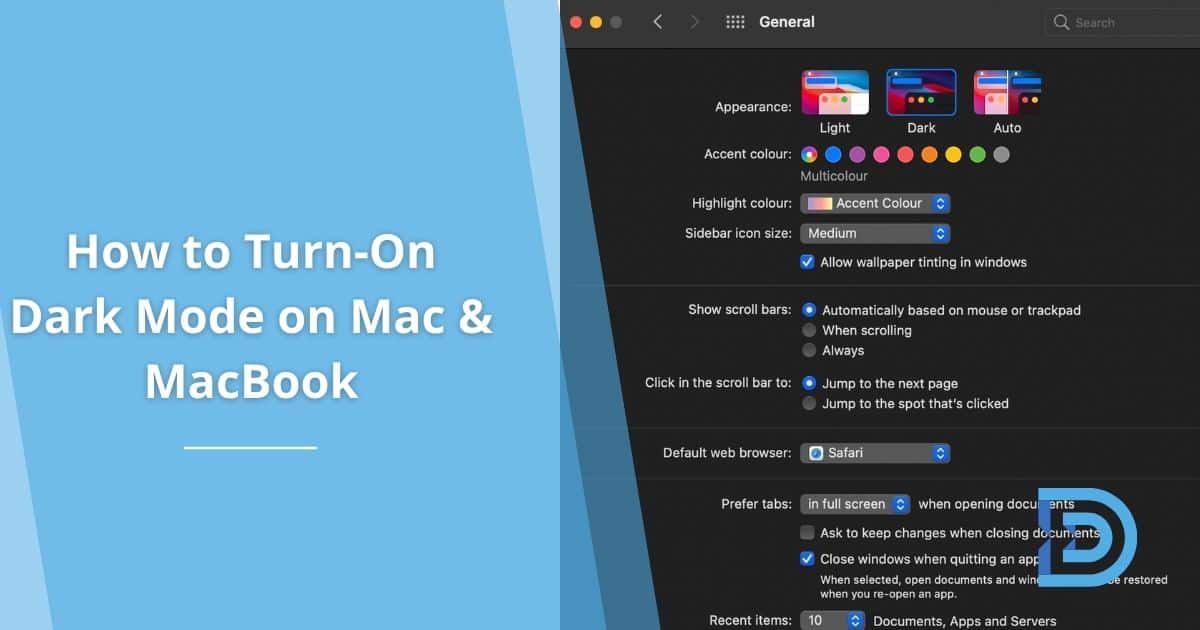 How to Turn-On Dark Mode on Mac & MacBook