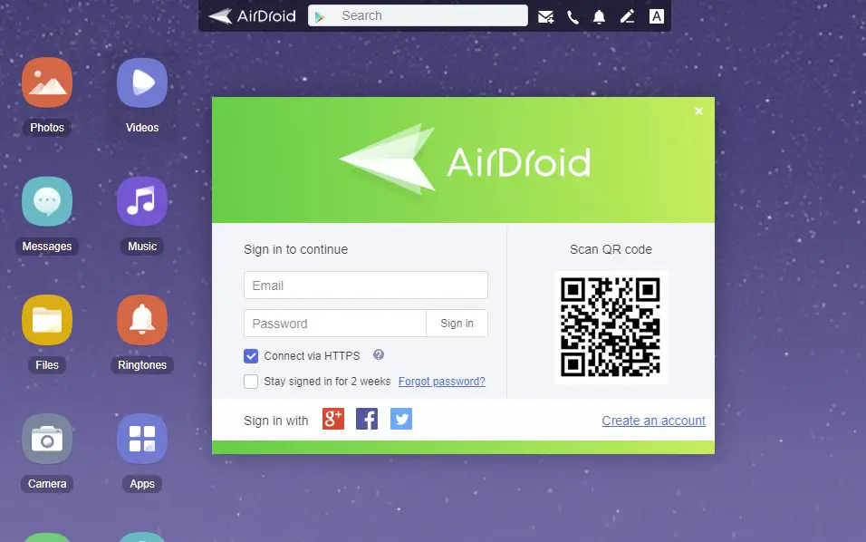 airdroid web