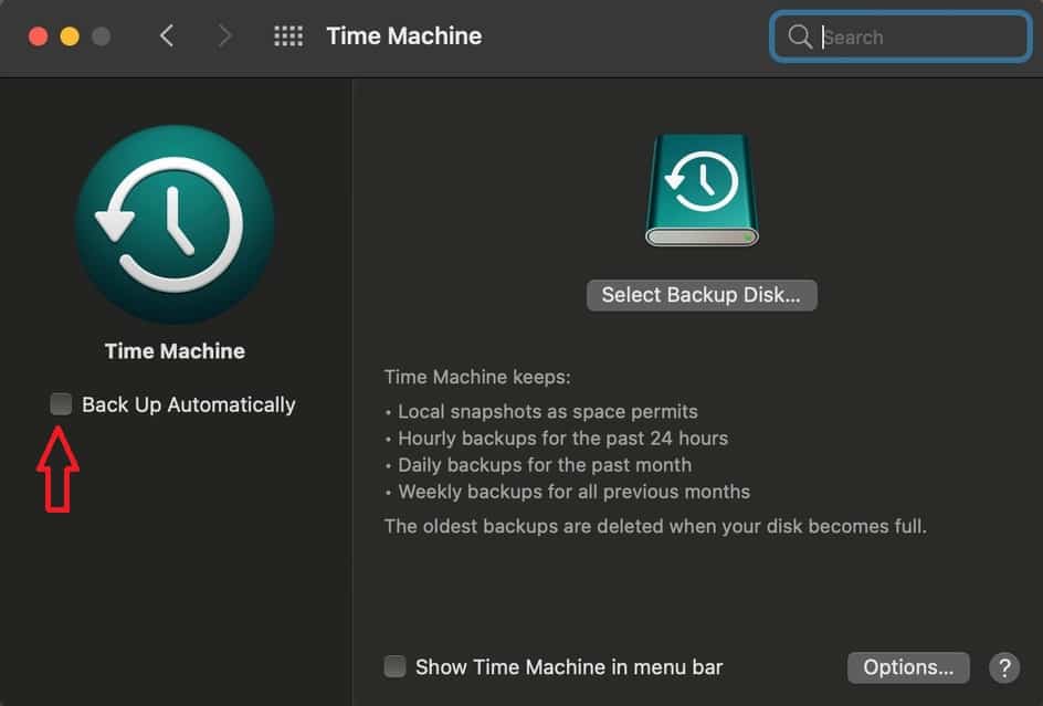 back up automatically time machine