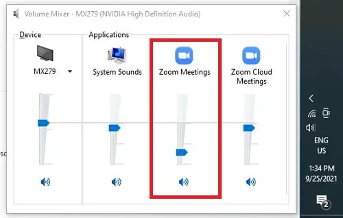 mute Zoom audio without muting Windows pc