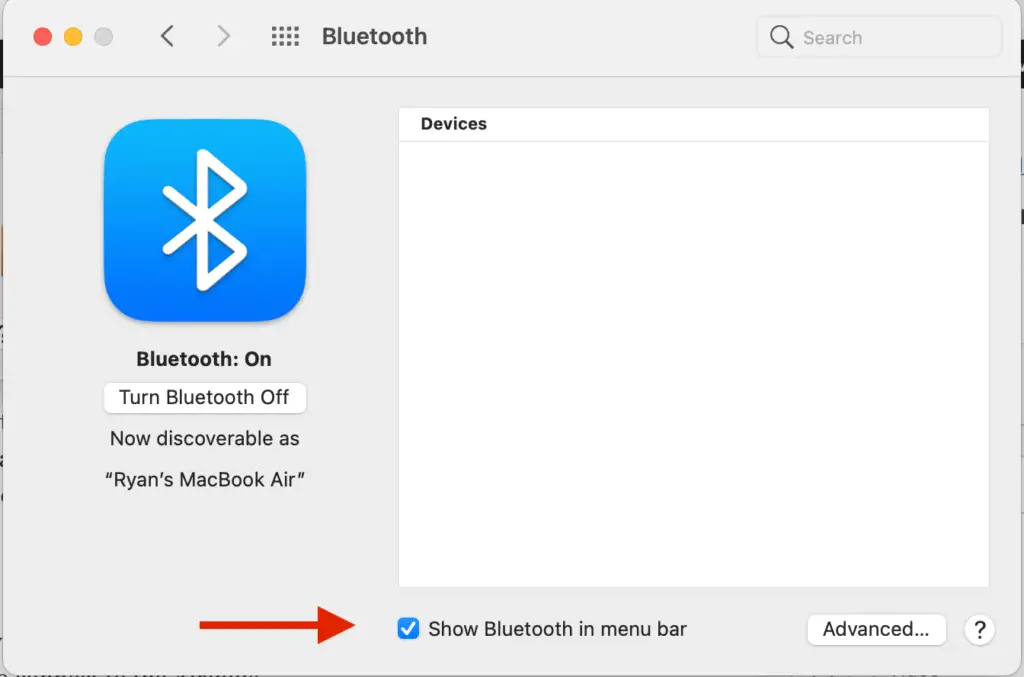 show bluetooth icon on menu bar macbook