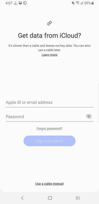 sign in to icloud