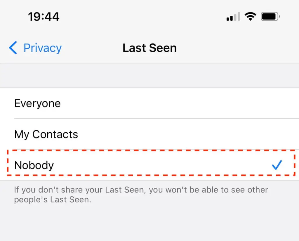 whatsapp privacy settings - hide last seen