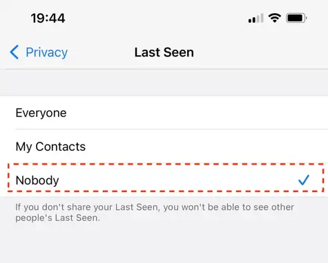 whatsapp privacy settings - hide last seen