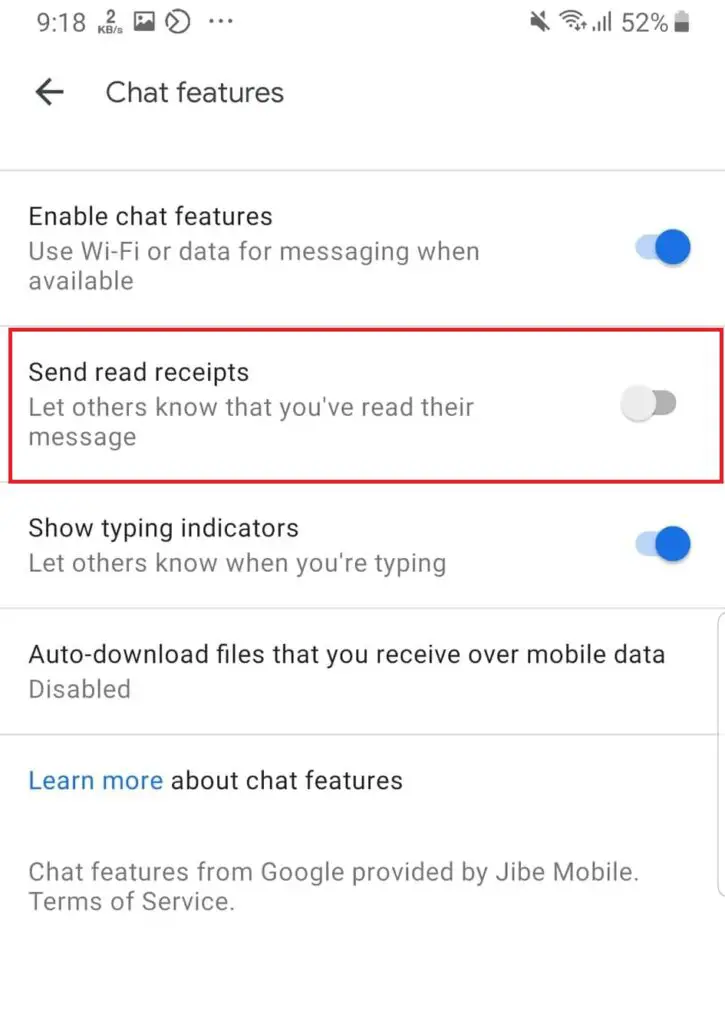 turn off read receipts on Android (3)