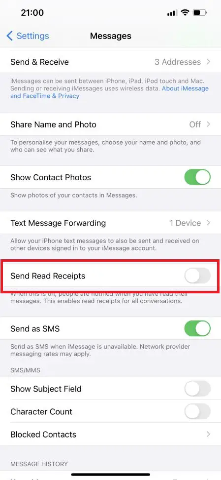 turn off read receipts on iPhone (1)