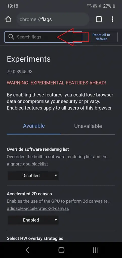 android chrome ui dark mode