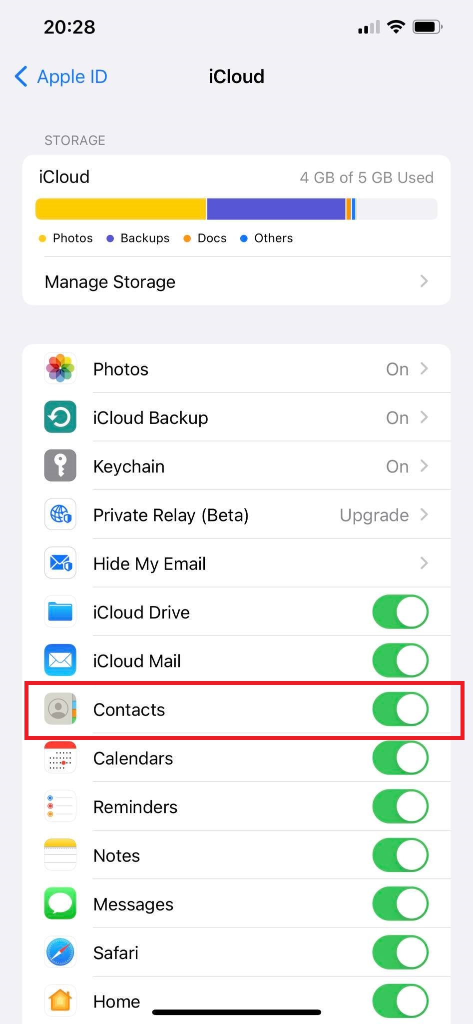 icloud contacts