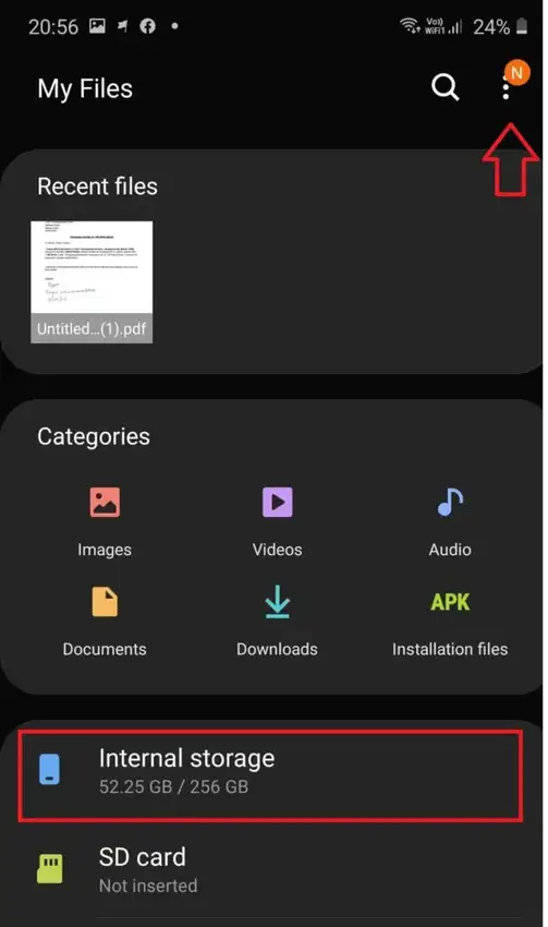 create new folder hide files android