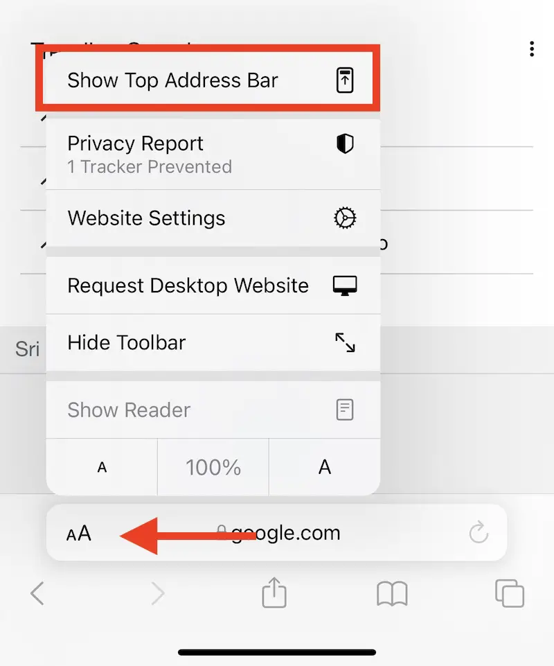 How to Move the Safari Search Bar to the Top of the Screen