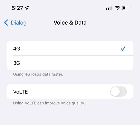 4g selection ios