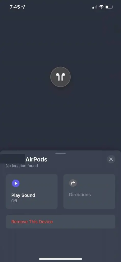 Locate AirPods using a map