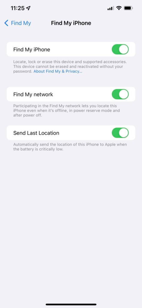 how to enable find my iphone