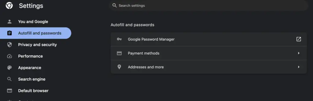 saved passwords on Google Chrome